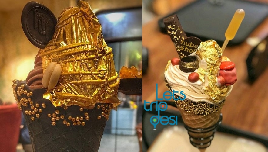 This Cafe in Hyderabad Serves Gold Ice Cream 24k Topped with Gold Foil for ₹500