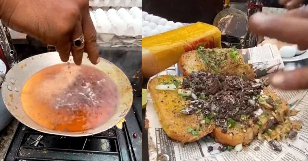 Omelette With Coke & Oreo by  Indian street food vendor: Netigens disgusted