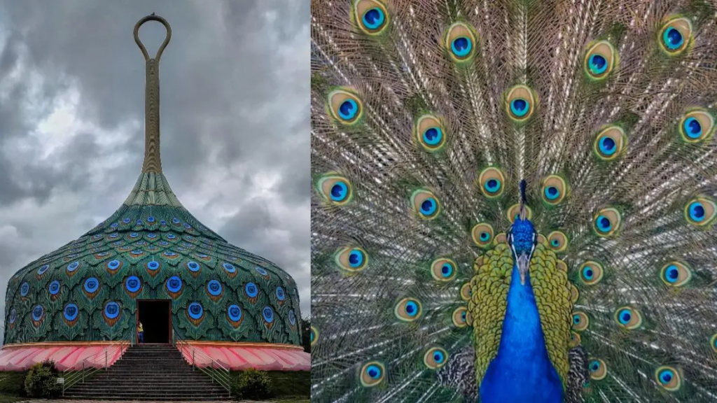 Peacock Resembled Temple Near Bangalore