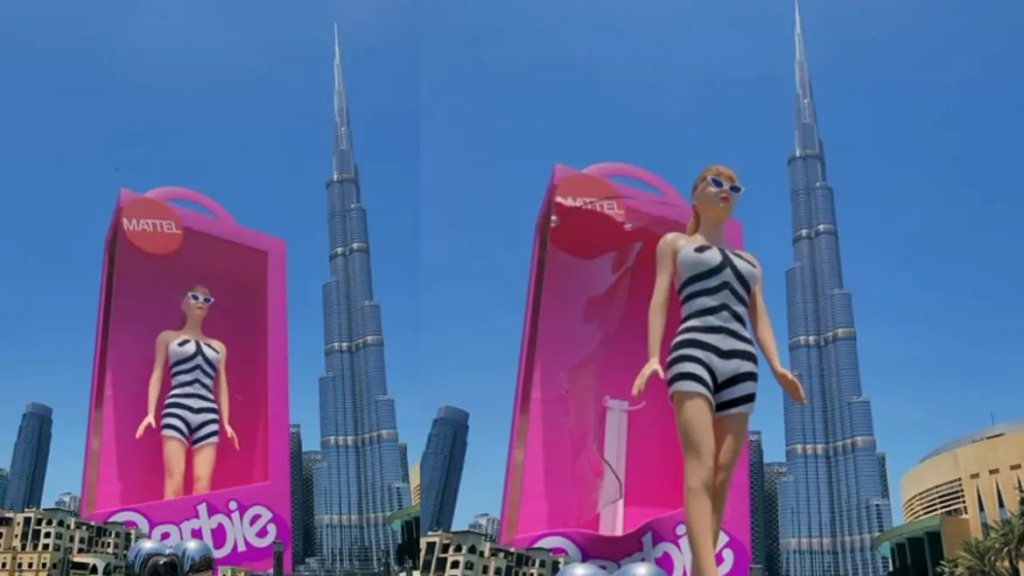 There is A Giant Barbie Next To The Burj Khalifa; To The Surprise of Fans, Video Goes Viral