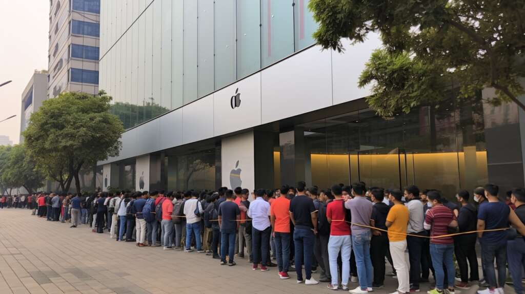 iPhone 15 Buyers Have Been Waiting in Long Queues Outside Apple Stores in Mumbai And Delhi Since 4 Am!